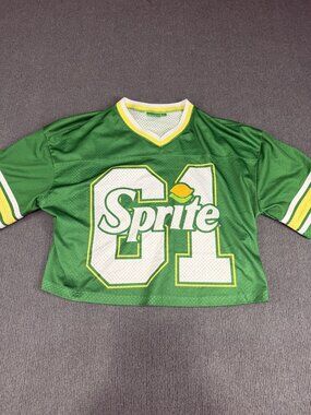 VTG Sprite Mens Green Mesh 61 Logo Short Sleeve Jersey Shirt L